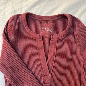 Aerie Women's Ribbed Sweater - Burgundy
